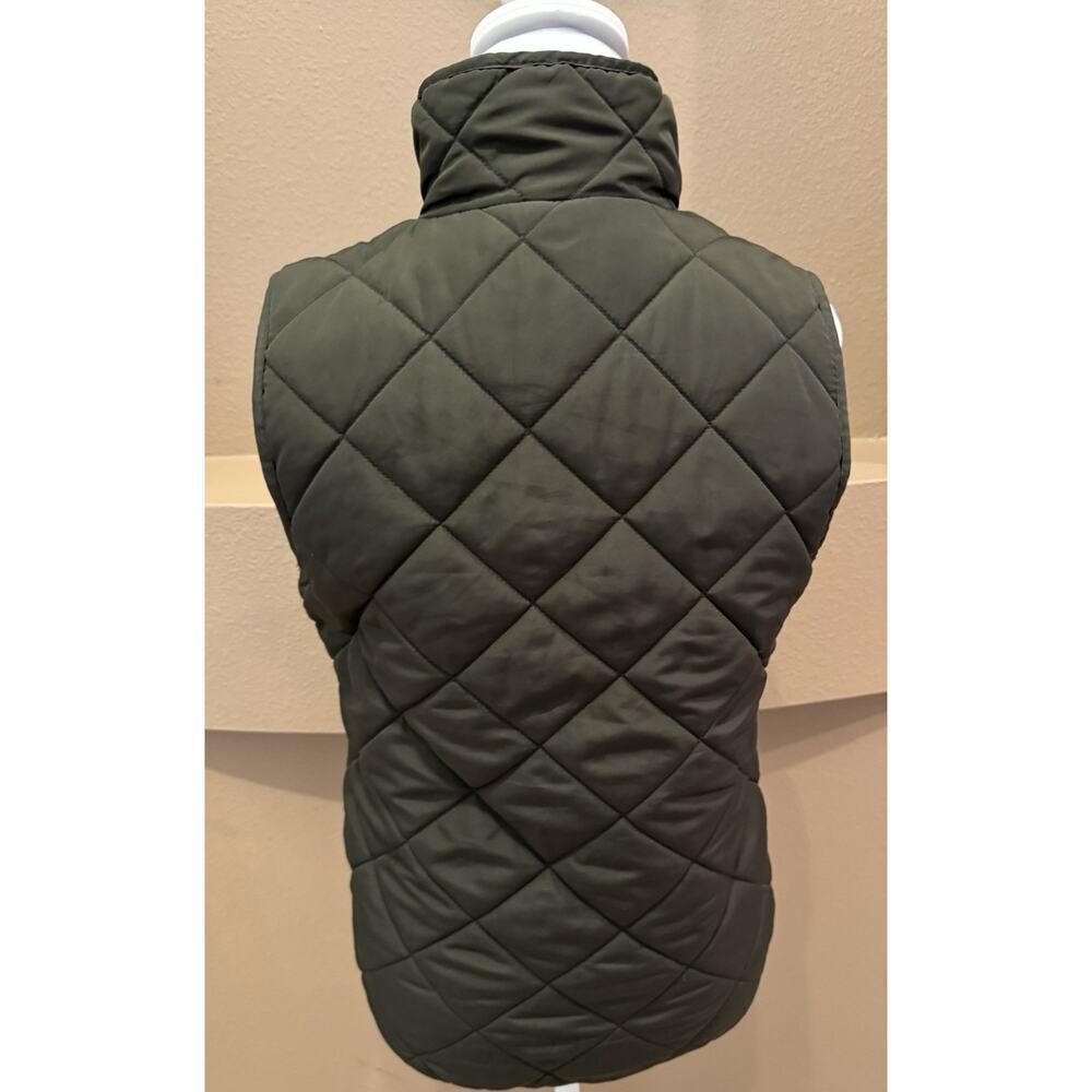 Quinn Vest Women’s Green Full Zip Quilted Pockets Mock Neck Size S - Picture 4 of 8